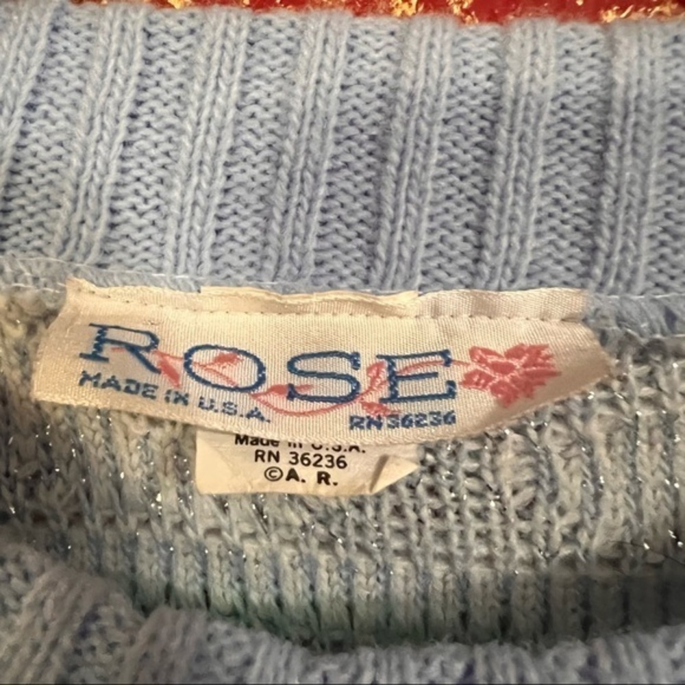 ROSE Vintage Pastel Cat Kitten Fairy Kei kawaii Jumper Sweater M - Picture 9 of 9